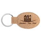 Cork Oval Personalized Keychain - Stainless Steel