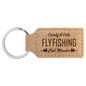 Cork Rectangle Personalized Keychain - Stainless Steel