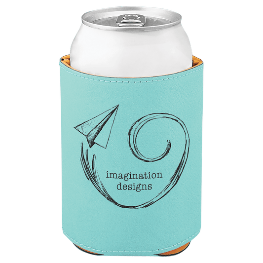 Custom Teal Leatherette Beverage Holder - Leatherette