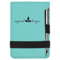 Personalized Teal Leatherette Mini Notepad with Pen - Leatherette