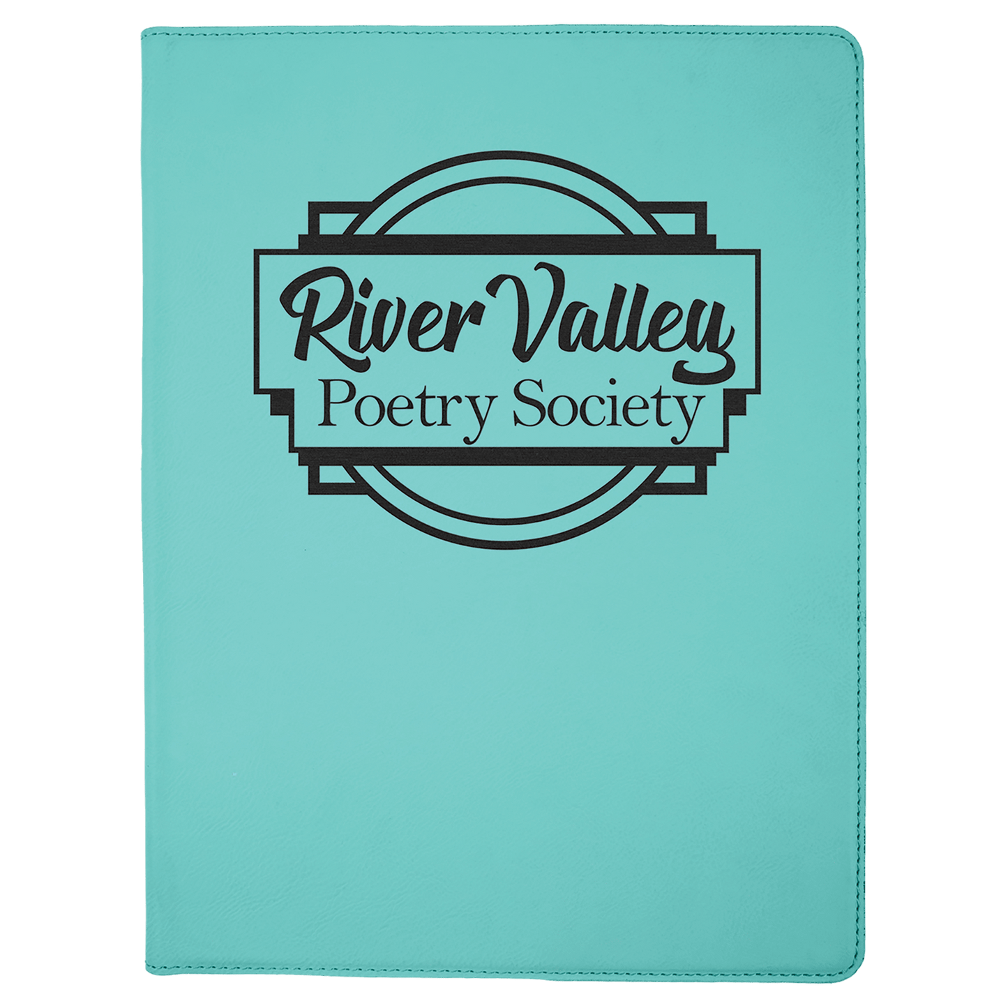 Personalized Teal Leatherette Portfolio - Leatherette