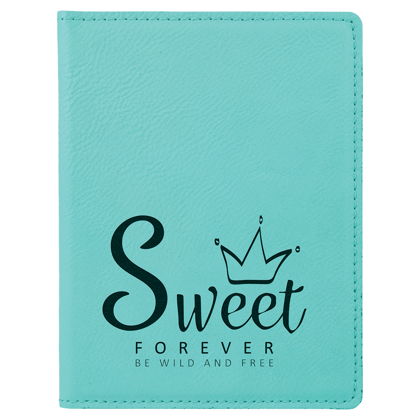 Personalized Teal Leatherette Passport Holder - Leatherette