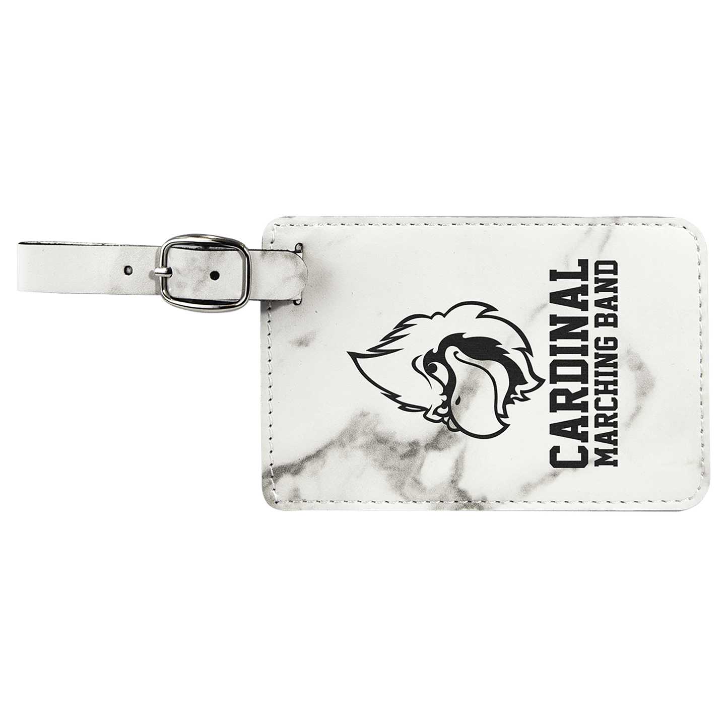 Personalized White Marble Leatherette Luggage Tag - Leatherette