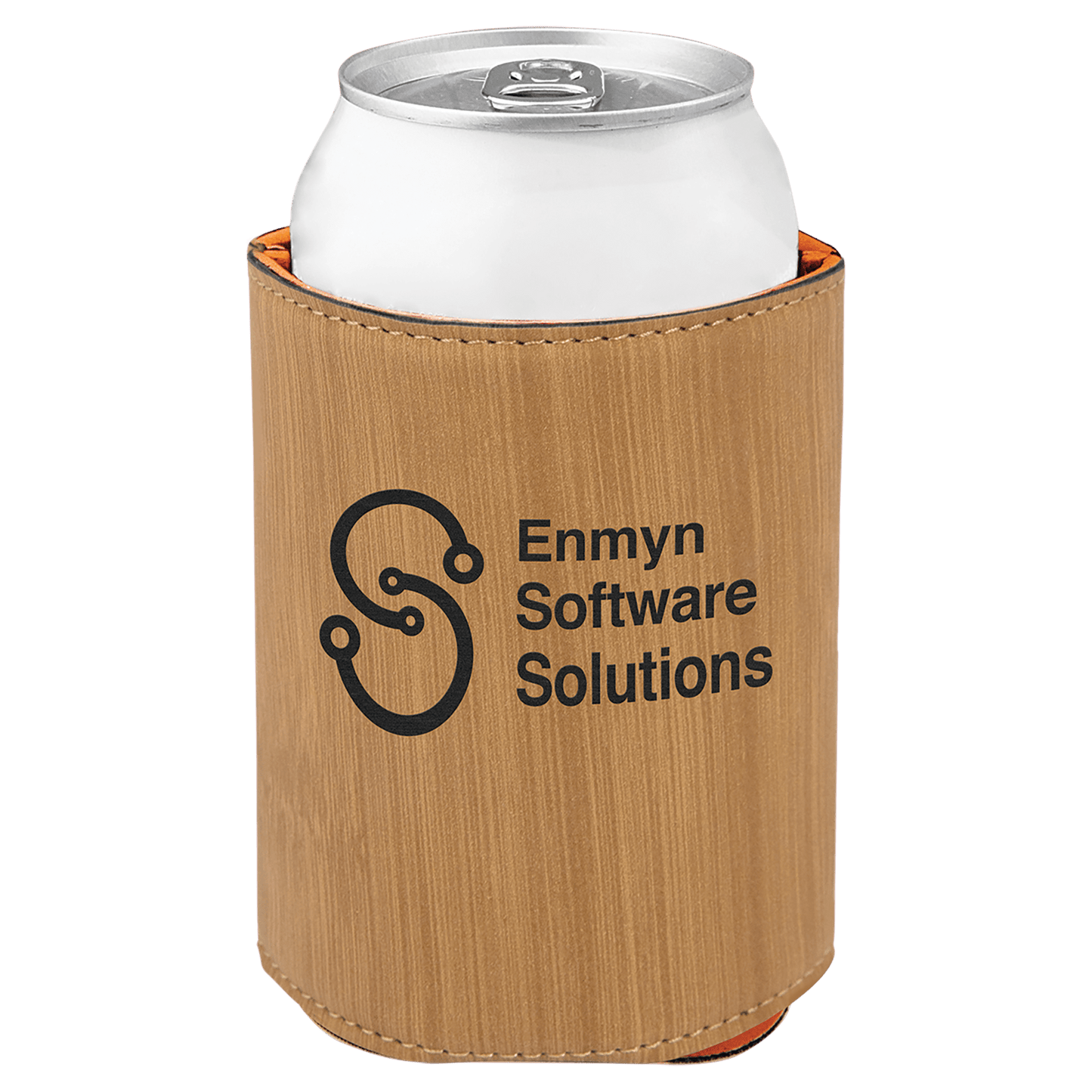 Custom Bamboo Leatherette Beverage Holder - Leatherette