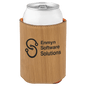 Custom Bamboo Leatherette Beverage Holder - Leatherette