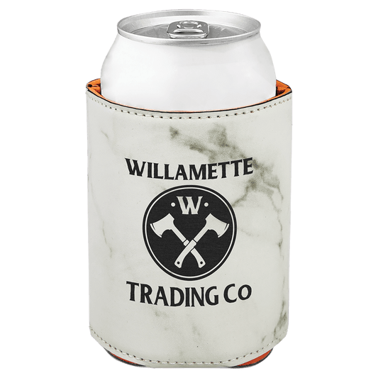 Custom White Marble Leatherette Beverage Holder - Leatherette