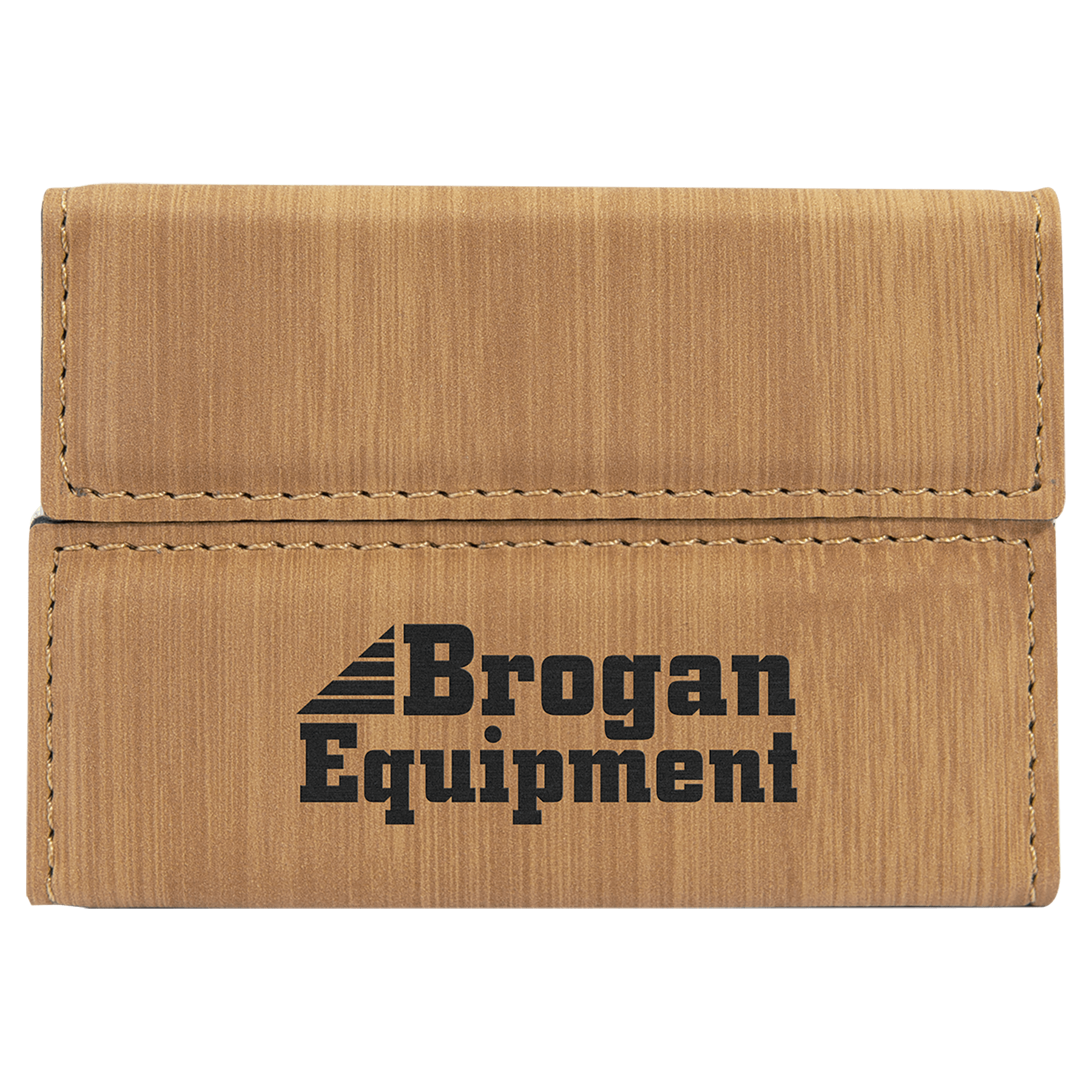 Personalized Bamboo Leatherette Hard Business Card Case with Magnetic Closure - Leatherette