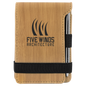 Personalized Bamboo Leatherette Mini Notepad with Pen - Leatherette