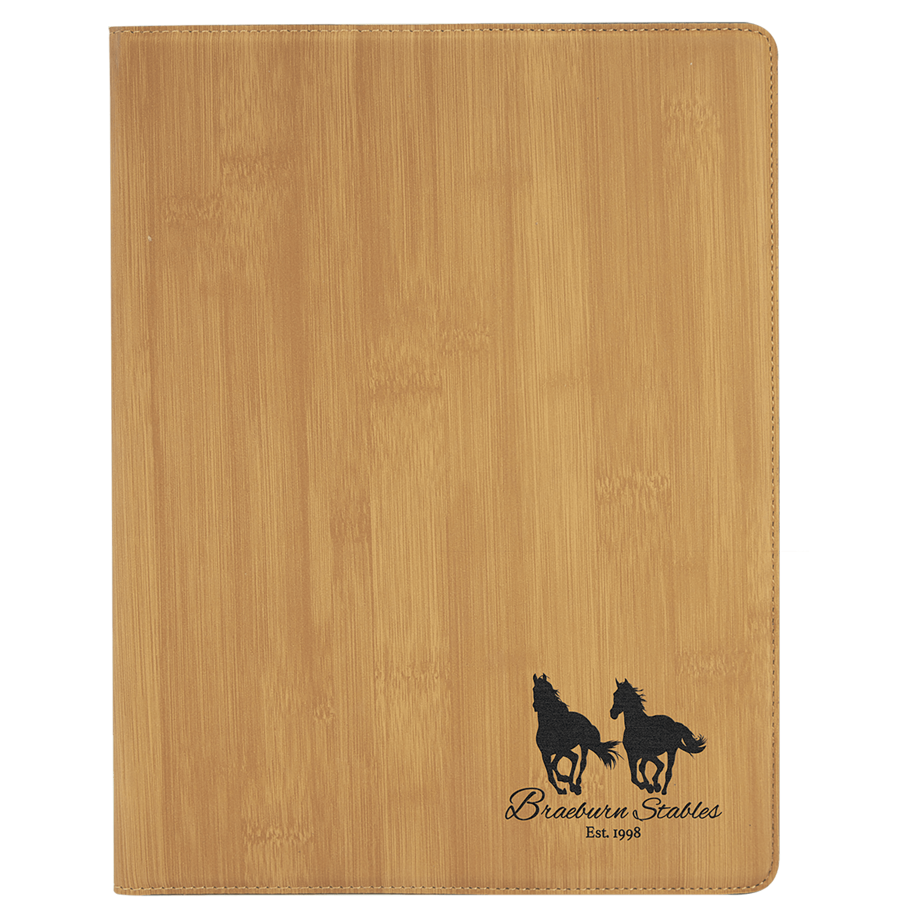 Personalized Bamboo Leatherette Portfolio - Leatherette