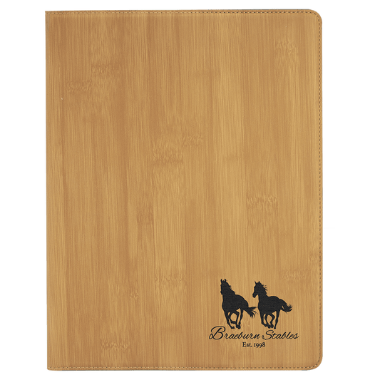 Personalized Bamboo Leatherette Portfolio - Leatherette