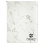 Personalized White Marble Leatherette Portfolio with Zipper - Leatherette
