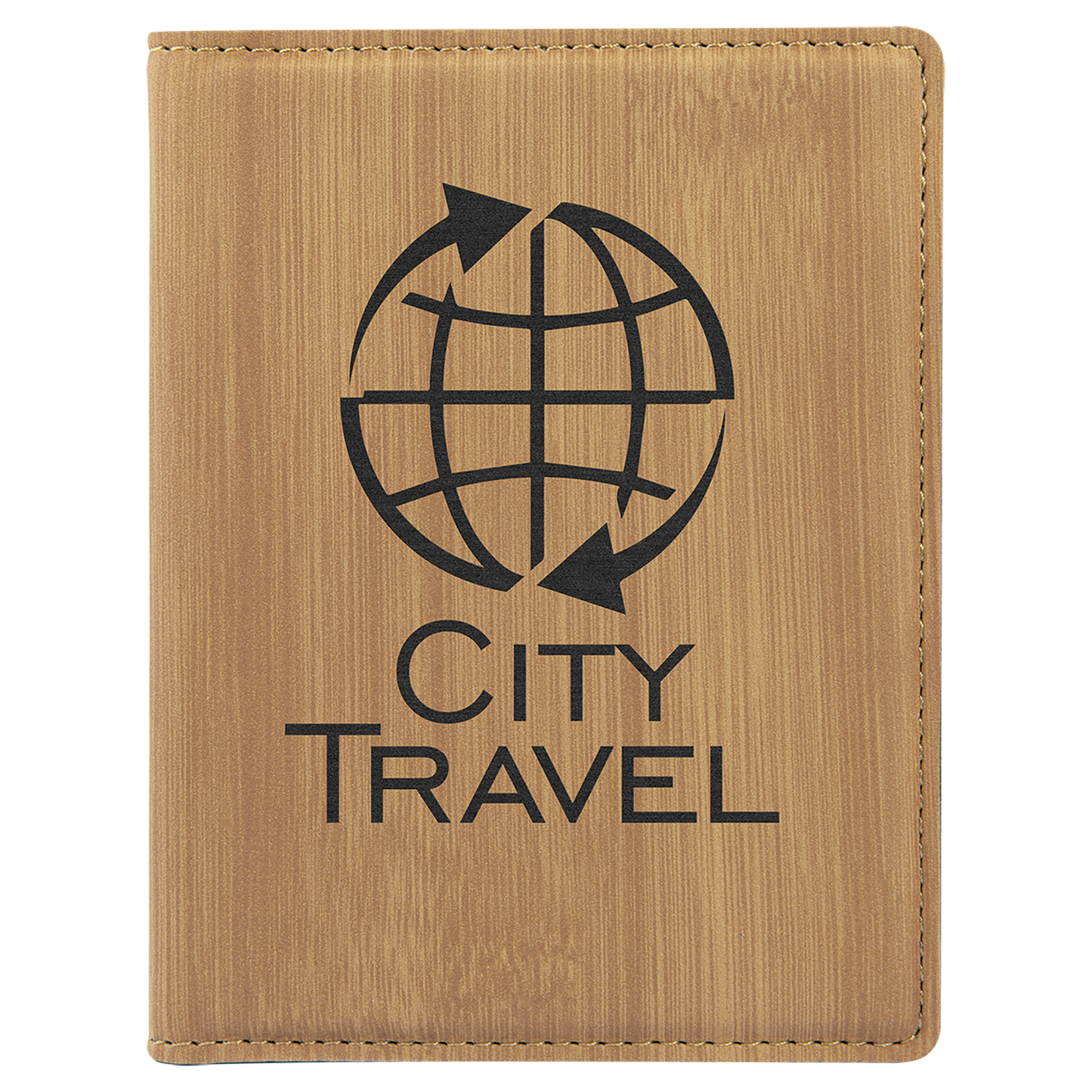 Personalized Bamboo Leatherette Passport Holder - Leatherette