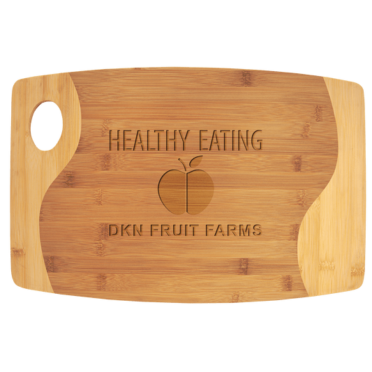 Custom Two-Tone Bamboo Cutting Board with Handle