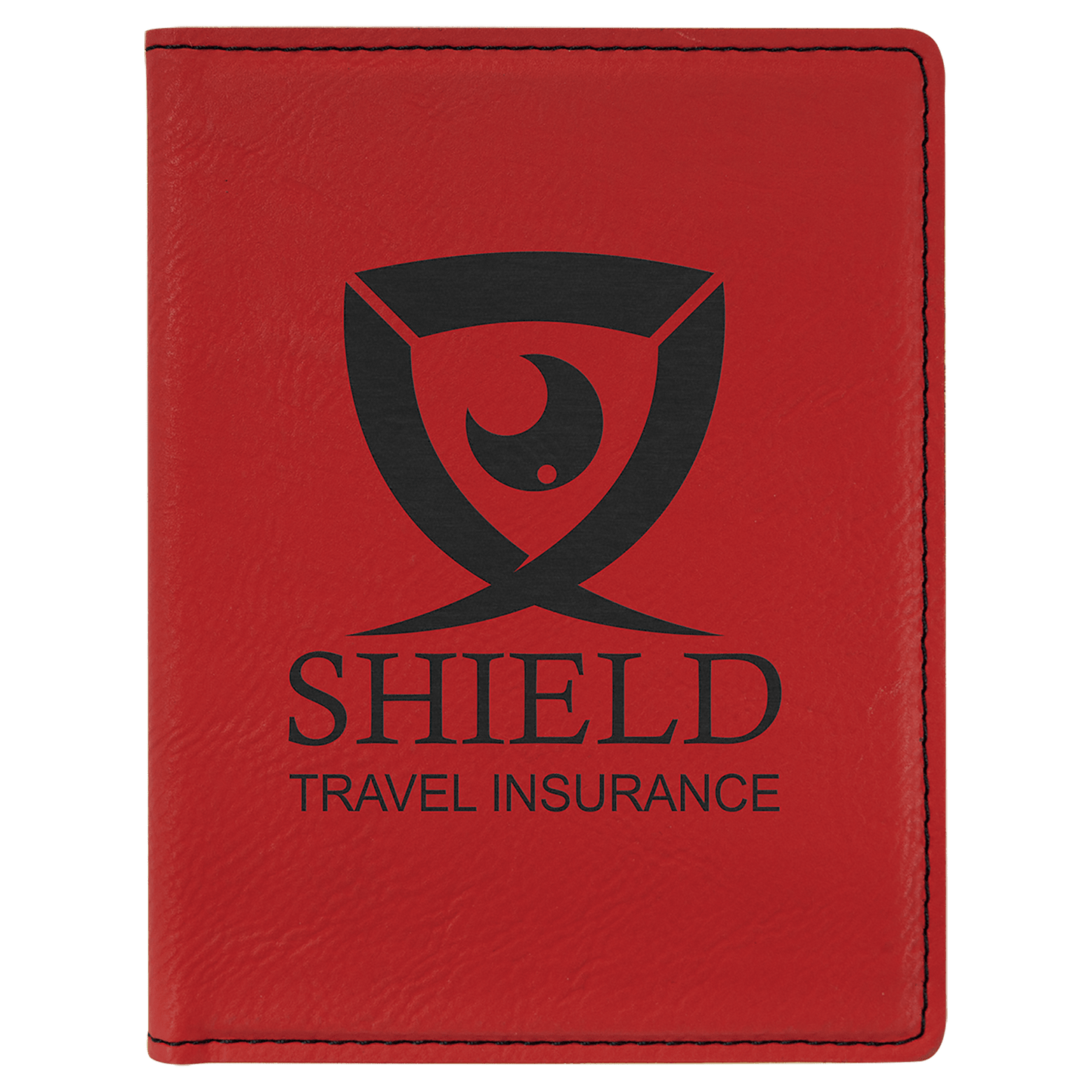 Personalized Red Leatherette Passport Holder - Leatherette