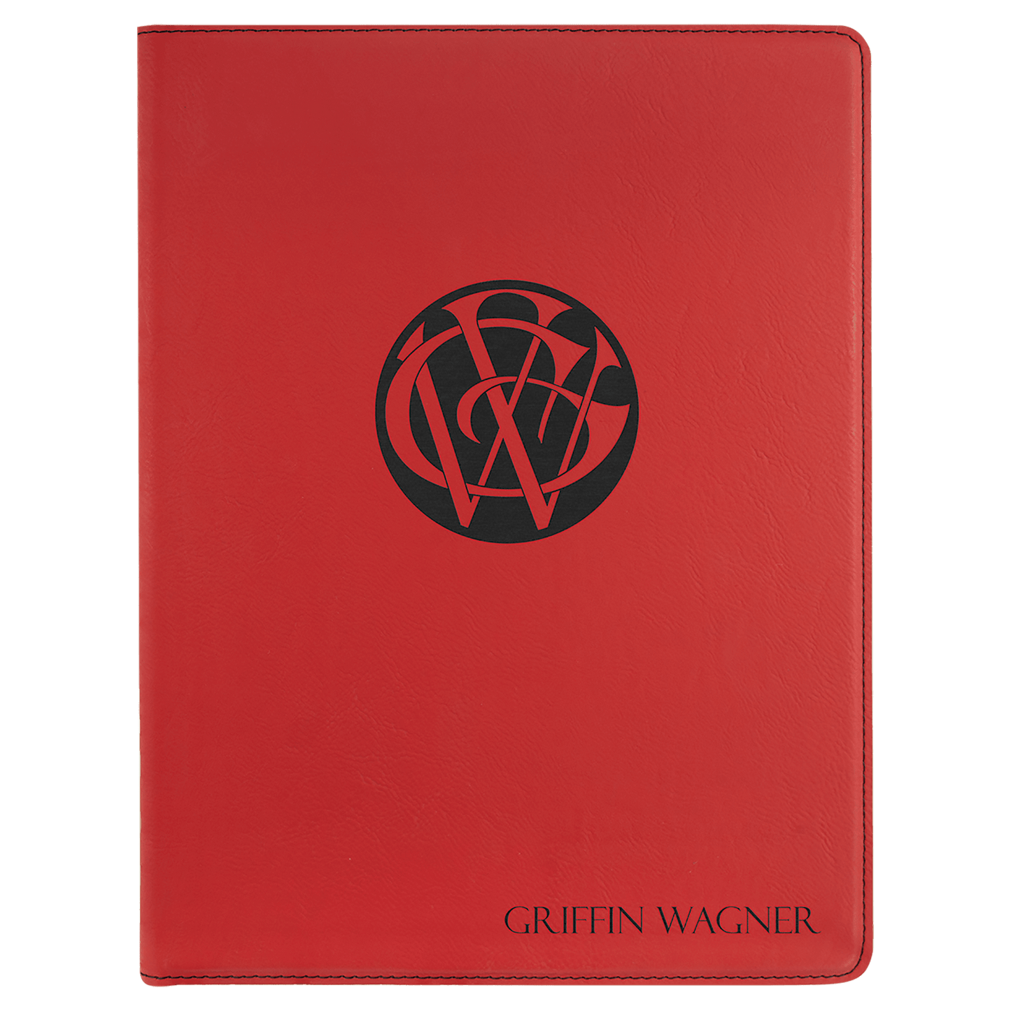 Personalized Red Leatherette Portfolio - Leatherette