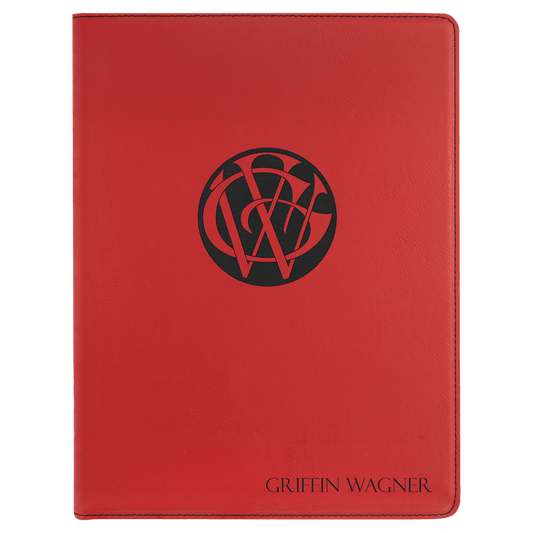 Personalized Red Leatherette Portfolio - Leatherette