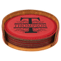Custom Red Round Leatherette 6-Coaster Set - Leatherette