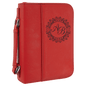 Personalized Red Leatherette Book/Bible Cover with Zipper - Leatherette