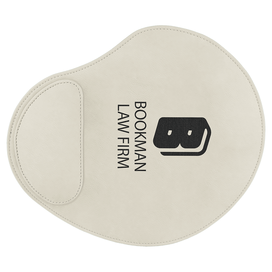 Personalized White Leatherette Mouse Pad - Leatherette
