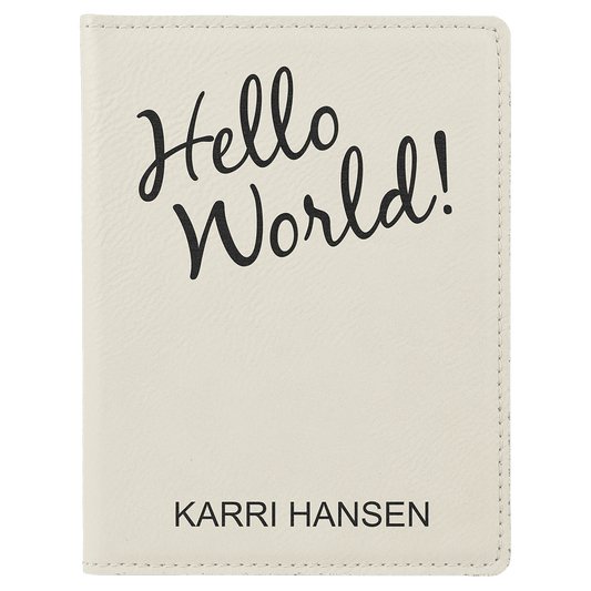 Personalized White Leatherette Passport Holder - Leatherette