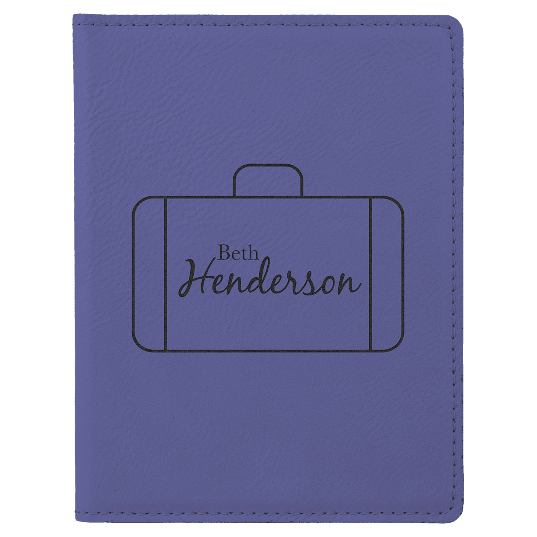 Personalized Purple Leatherette Passport Holder - Leatherette