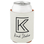 Custom White Leatherette Beverage Holder - Leatherette