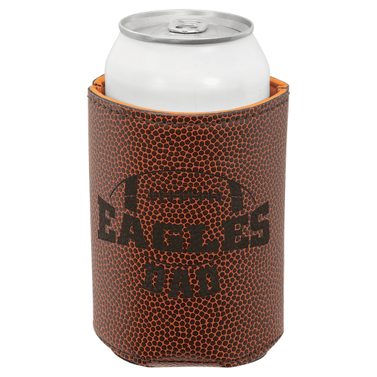 Custom Football Leatherette Beverage Holder - Leatherette