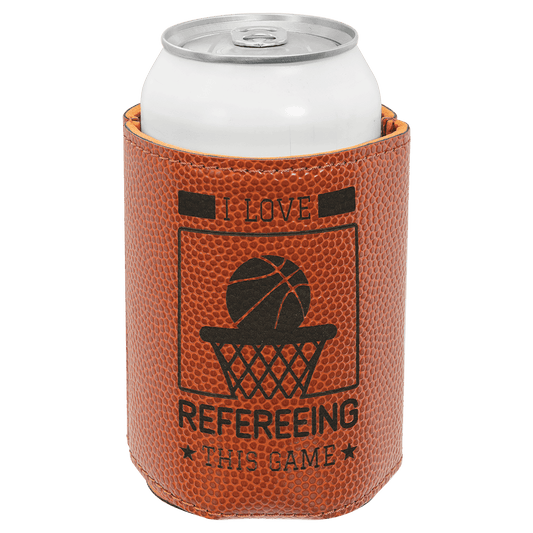 Custom Basketball Leatherette Beverage Holder - Leatherette