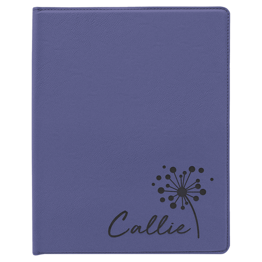 Personalized Purple Leatherette Portfolio - Leatherette