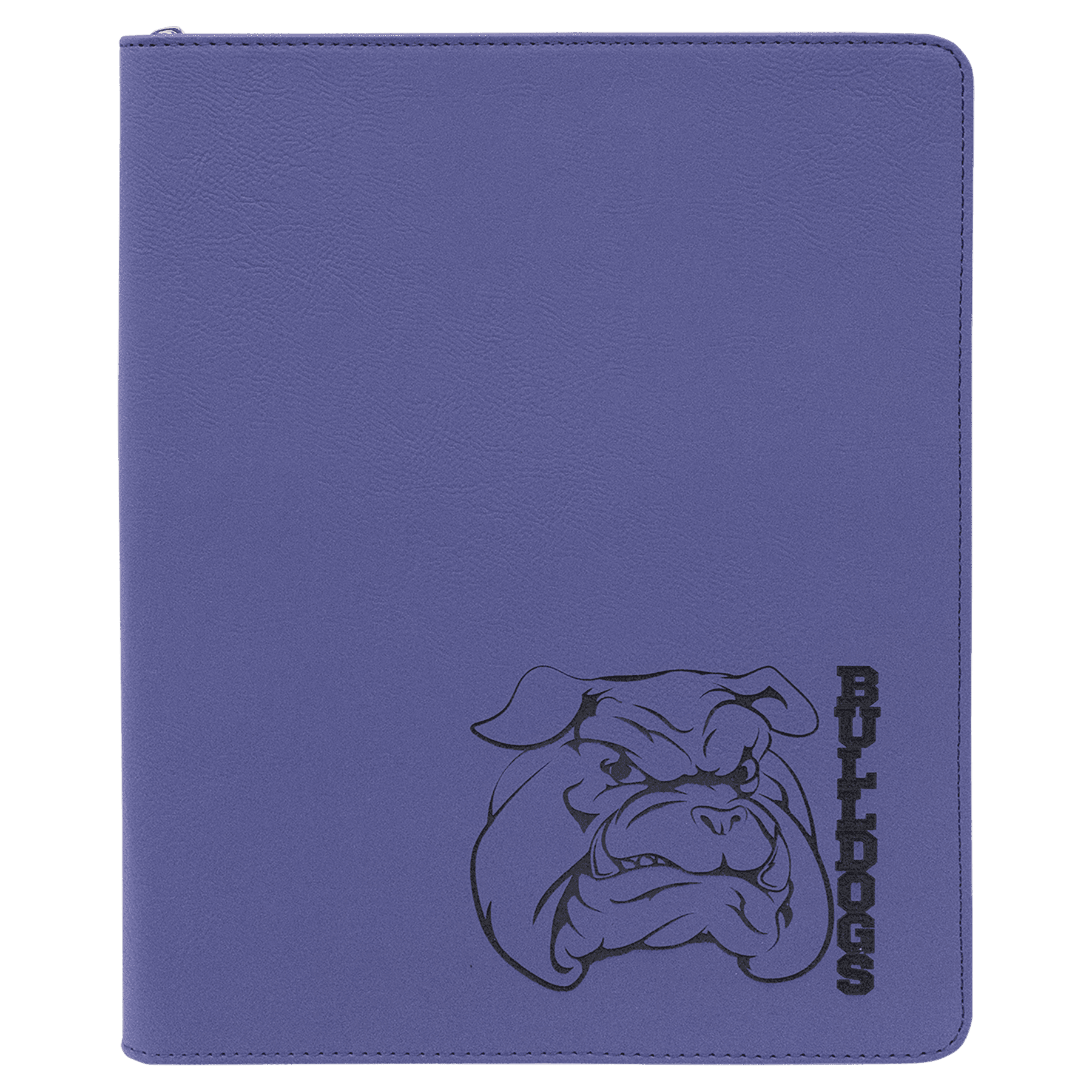 Personalized Purple Leatherette Portfolio with Zipper - Leatherette