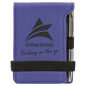 Personalized Purple Leatherette Mini Notepad with Pen - Leatherette