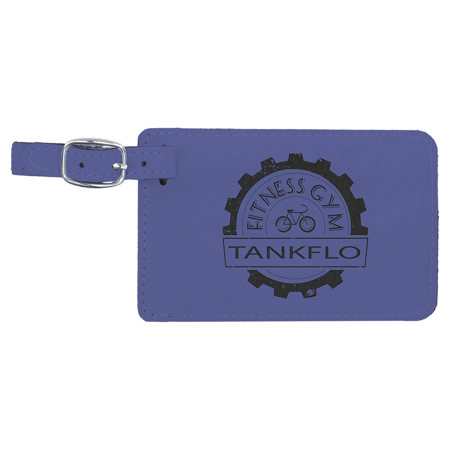 Personalized Purple Leatherette Luggage Tag - Leatherette