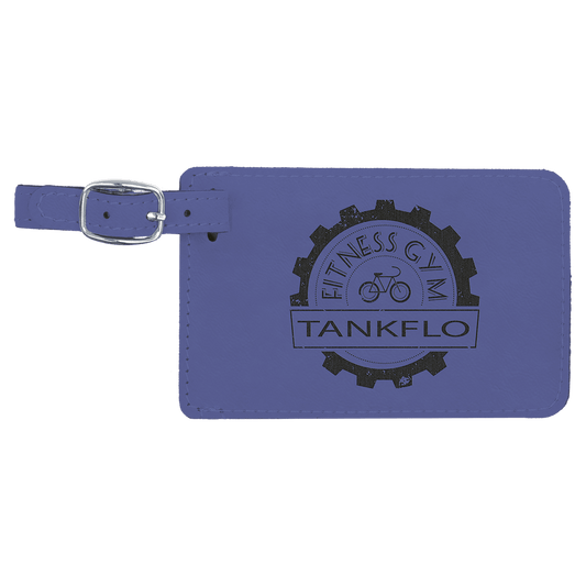 Personalized Purple Leatherette Luggage Tag - Leatherette