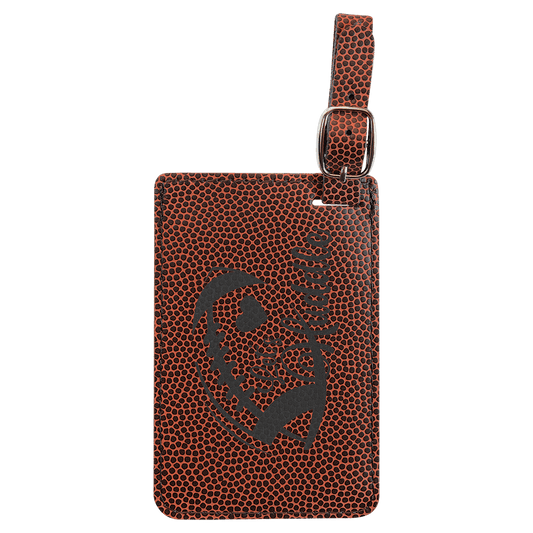 Personalized Football Leatherette Luggage Tag - Leatherette