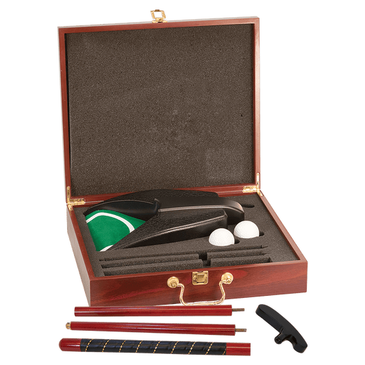 Personalized Rosewood Finish Executive Golf Gift Set