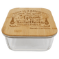 Rectangle Custom Engraved Glass Container with Bamboo Lid