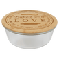 Round Custom Engraved Glass Container with Bamboo Lid