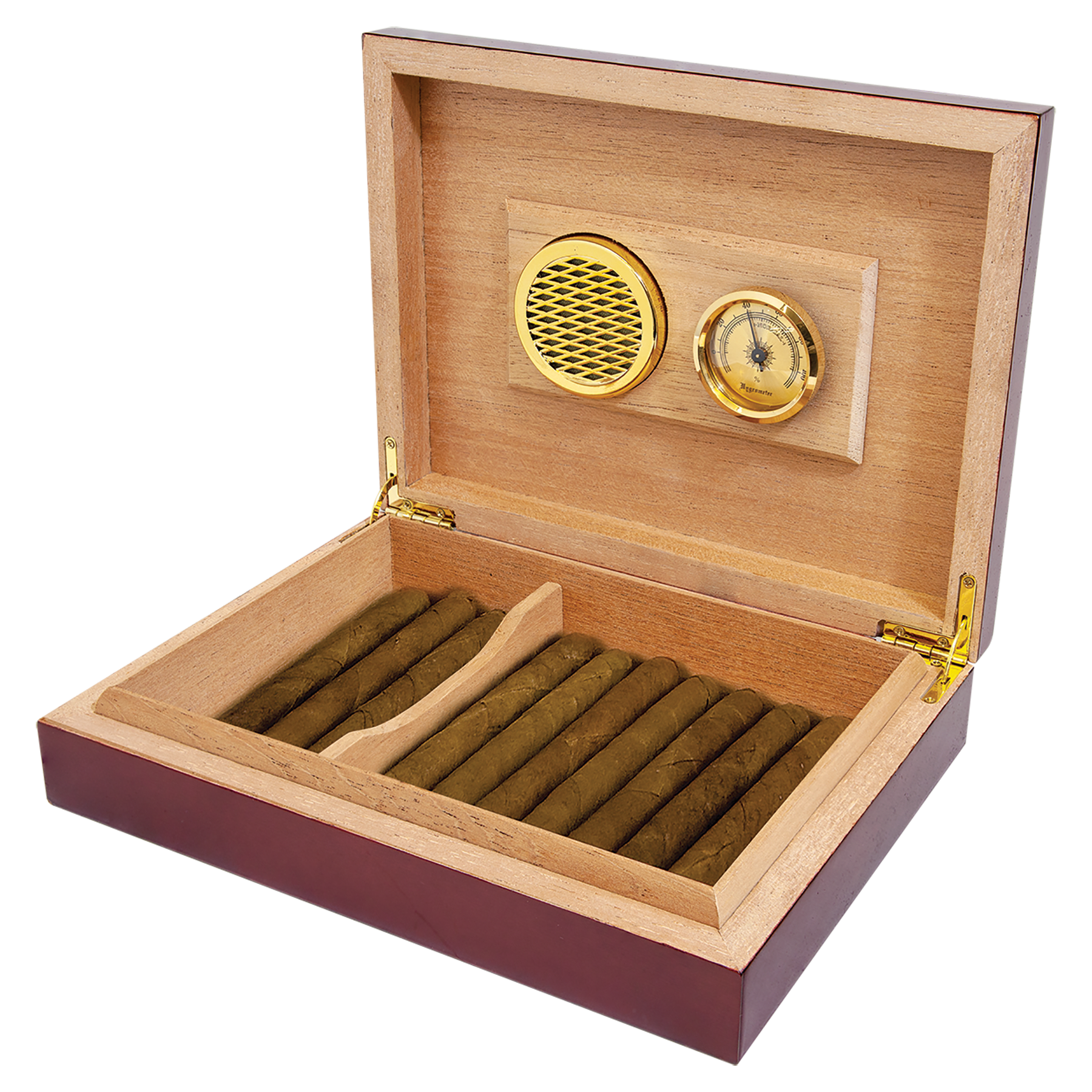 Personalized Rosewood Piano Finish Humidor with Hygrometer and Humidifier
