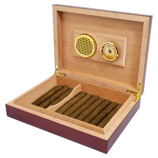 Personalized Rosewood Piano Finish Humidor with Hygrometer and Humidifier