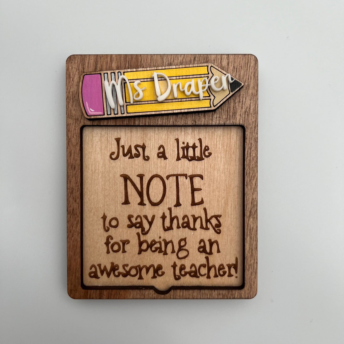 Personalized Teacher Notepad Holder | Back to School Gift | 2024-2025