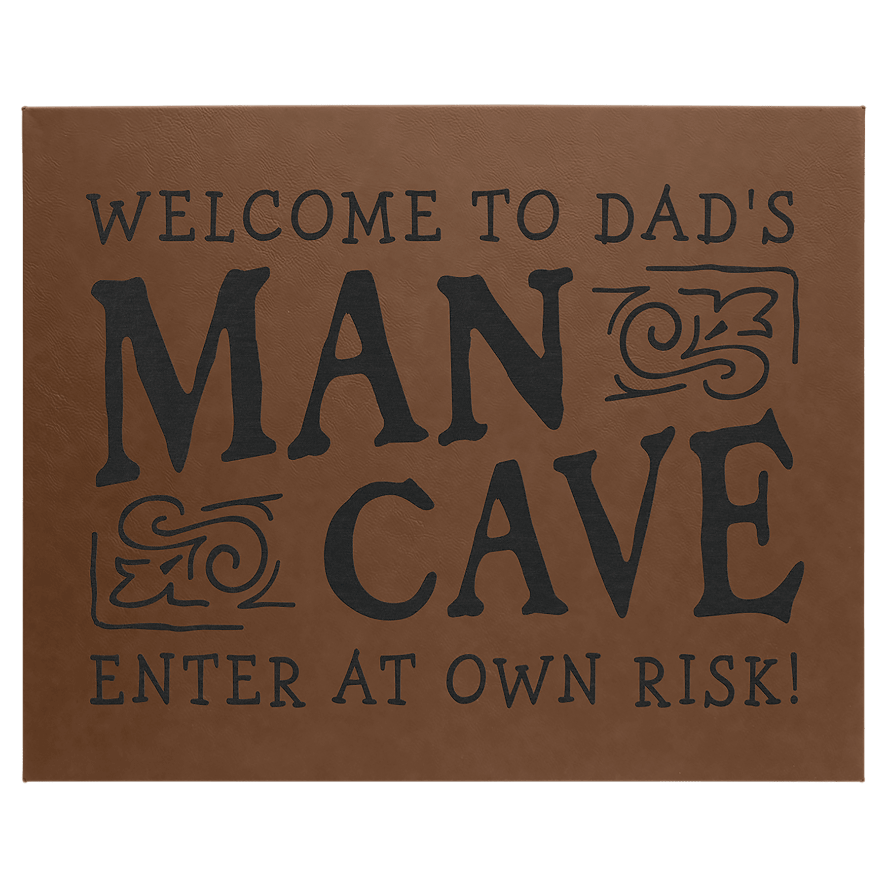 Personalized Dark Brown Leatherette Wall Decor/Signage - Leatherette