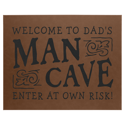 Personalized Dark Brown Leatherette Wall Decor/Signage - Leatherette