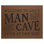 Personalized Dark Brown Leatherette Wall Decor/Signage - Leatherette