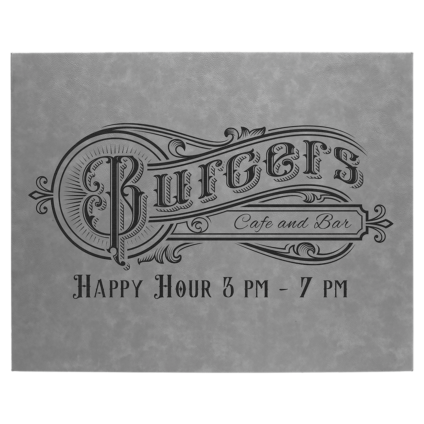 Personalized Gray Leatherette Wall Decor/Signage - Leatherette
