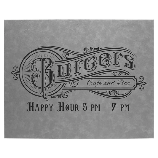 Personalized Gray Leatherette Wall Decor/Signage - Leatherette