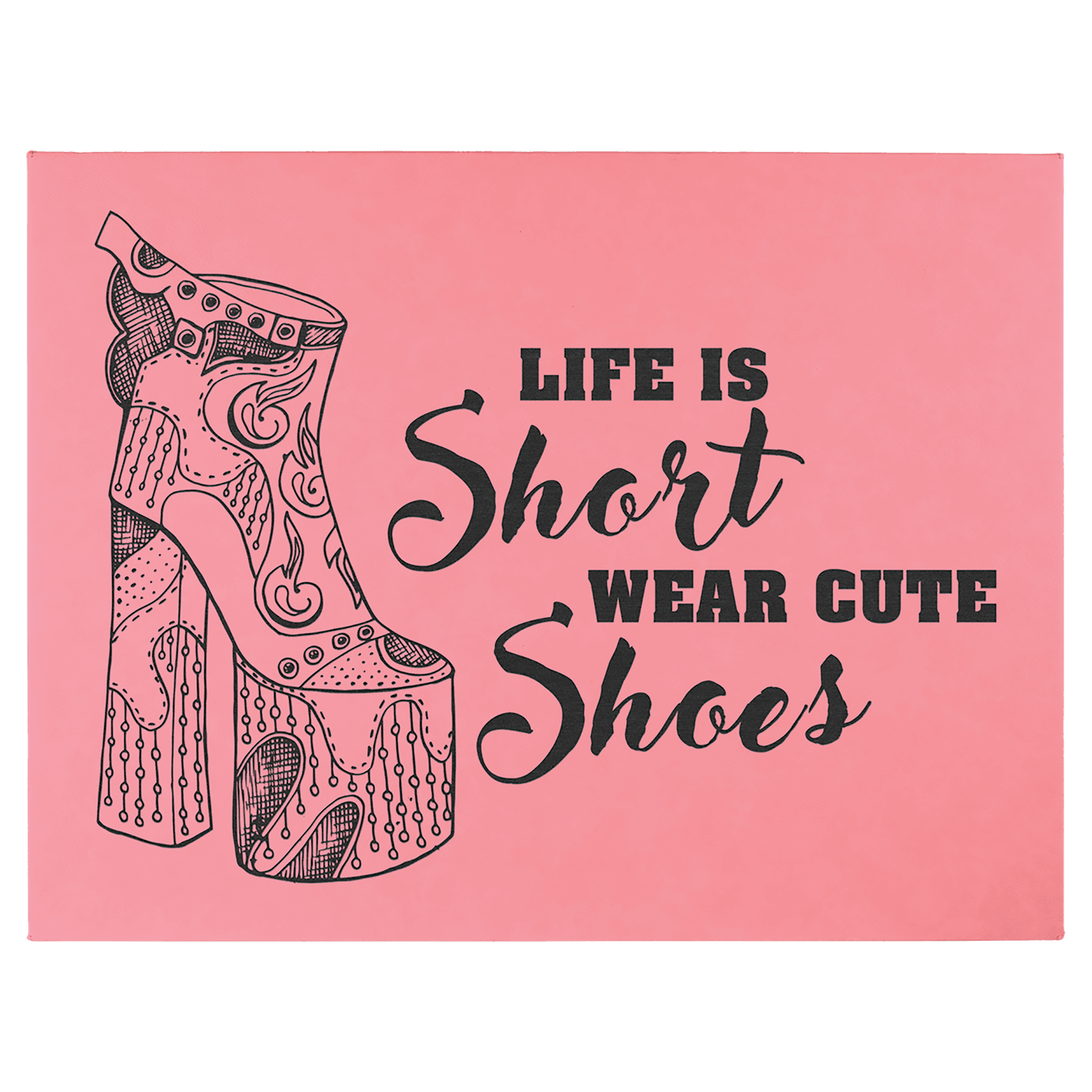 Personalized Pink Leatherette Wall Decor/Signage - Leatherette