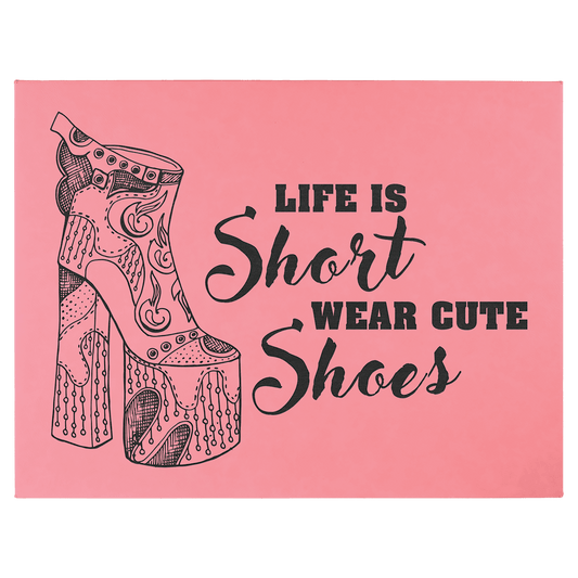 Personalized Pink Leatherette Wall Decor/Signage - Leatherette