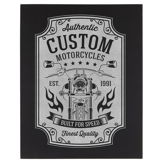 Personalized Black/Silver Leatherette Wall Decor/Signage - Leatherette