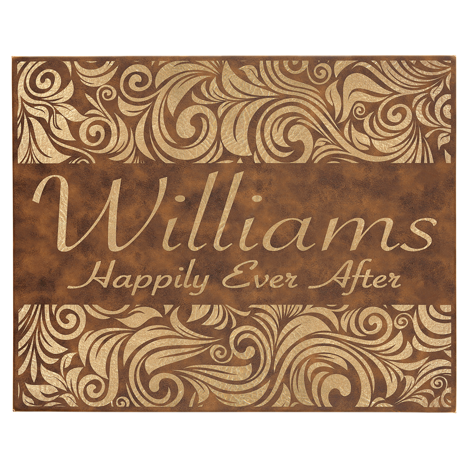 Personalized Rustic/Gold Leatherette Wall Decor/Signage - Leatherette
