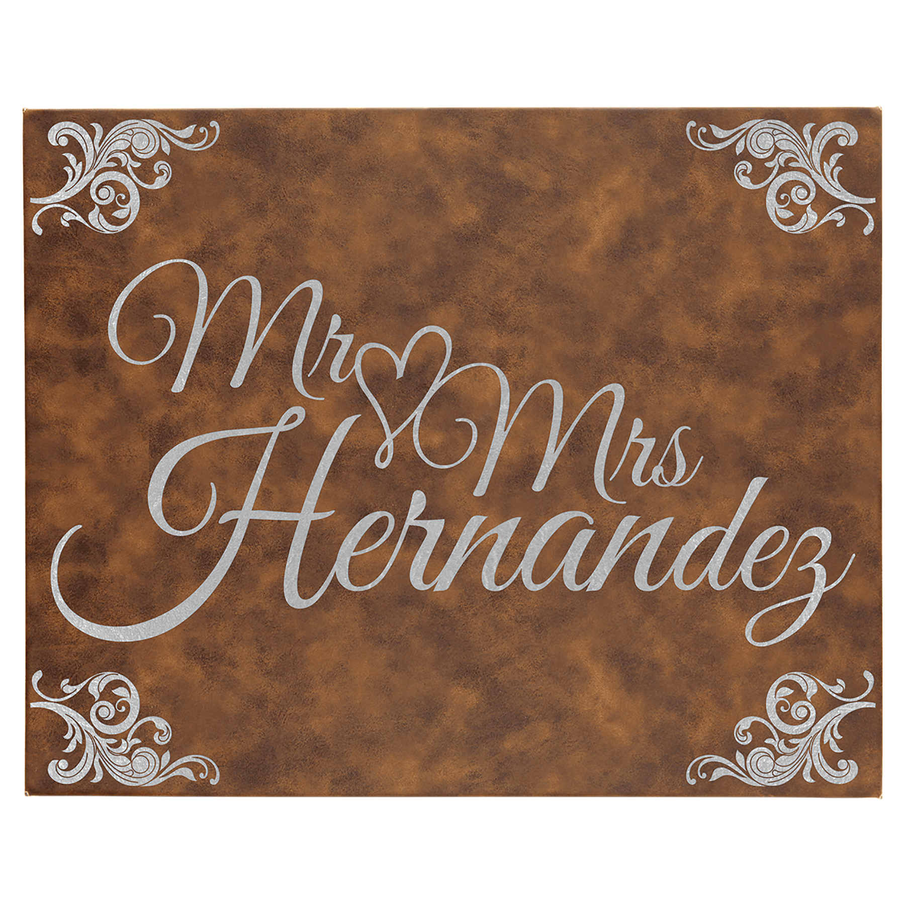 Personalized Rustic/Silver Leatherette Wall Decor/Signage - Leatherette